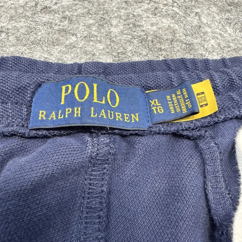 Polo Ralph Lauren cotton knit shorts mens XL navy blue red embroidered pony logo